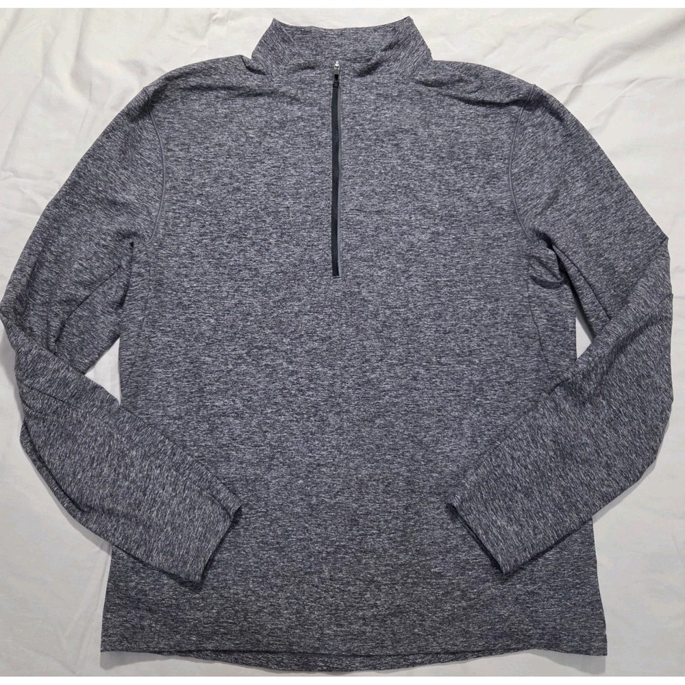 Lululemon Surge Warm Heathered Black Gray Half Zip Sweatshirt Mens Sz Large ?